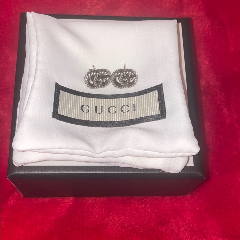 Gucci Twisted Silver Earrings